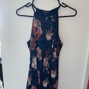 Navy blue dress with floral print